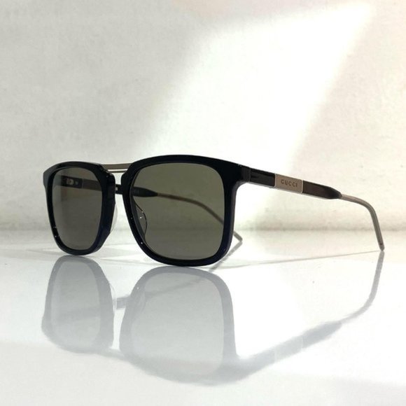 🔥 NEW MEN'S GUCCI BLACK & STEEL SUNGLASSES W/ CASE - Picture 2 of 10